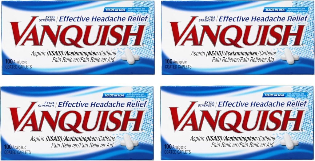 Vanquish Extra Strength Doin Reliever Caplets, 4 Conde