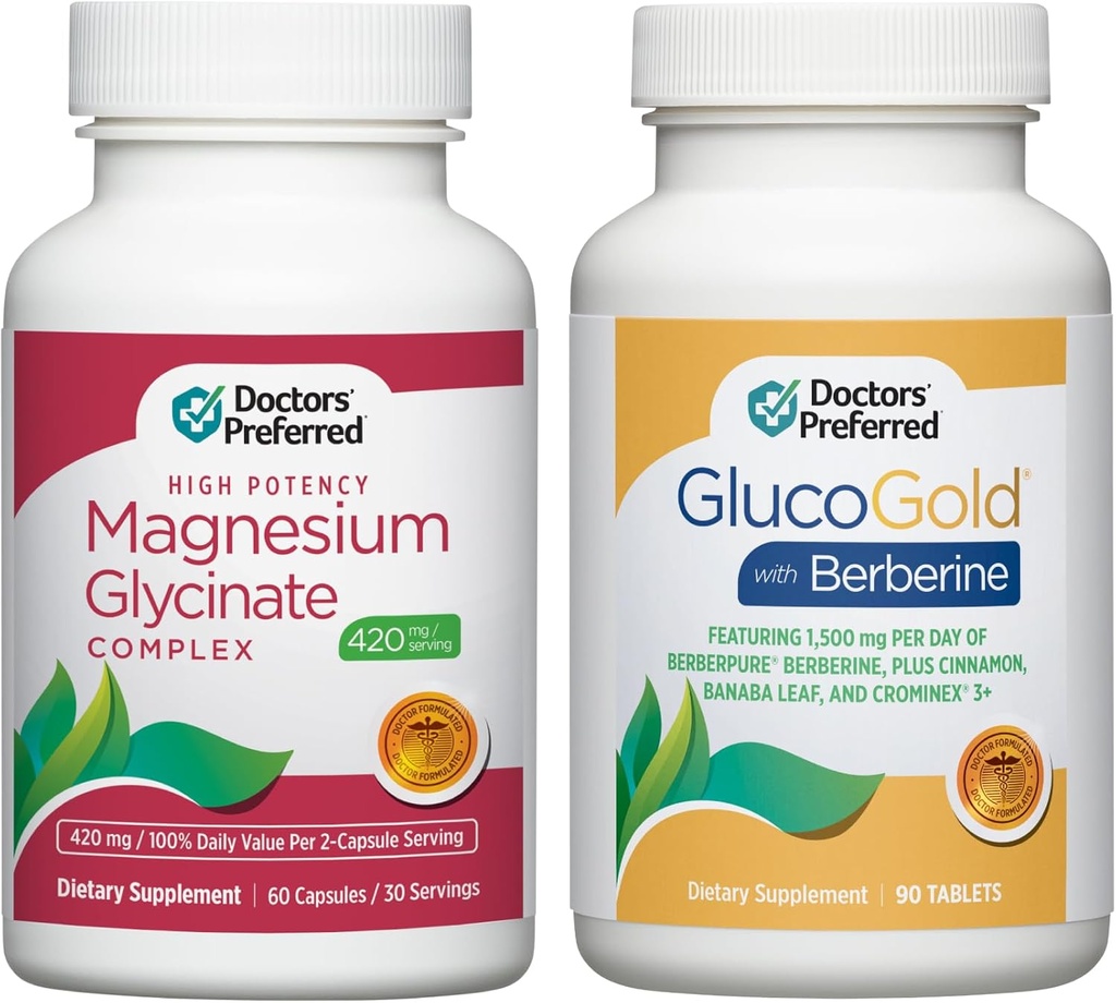 GlucoGold PREFERADO DE DOCTORES con Beberina y Magnesio Glycinate Suplemento