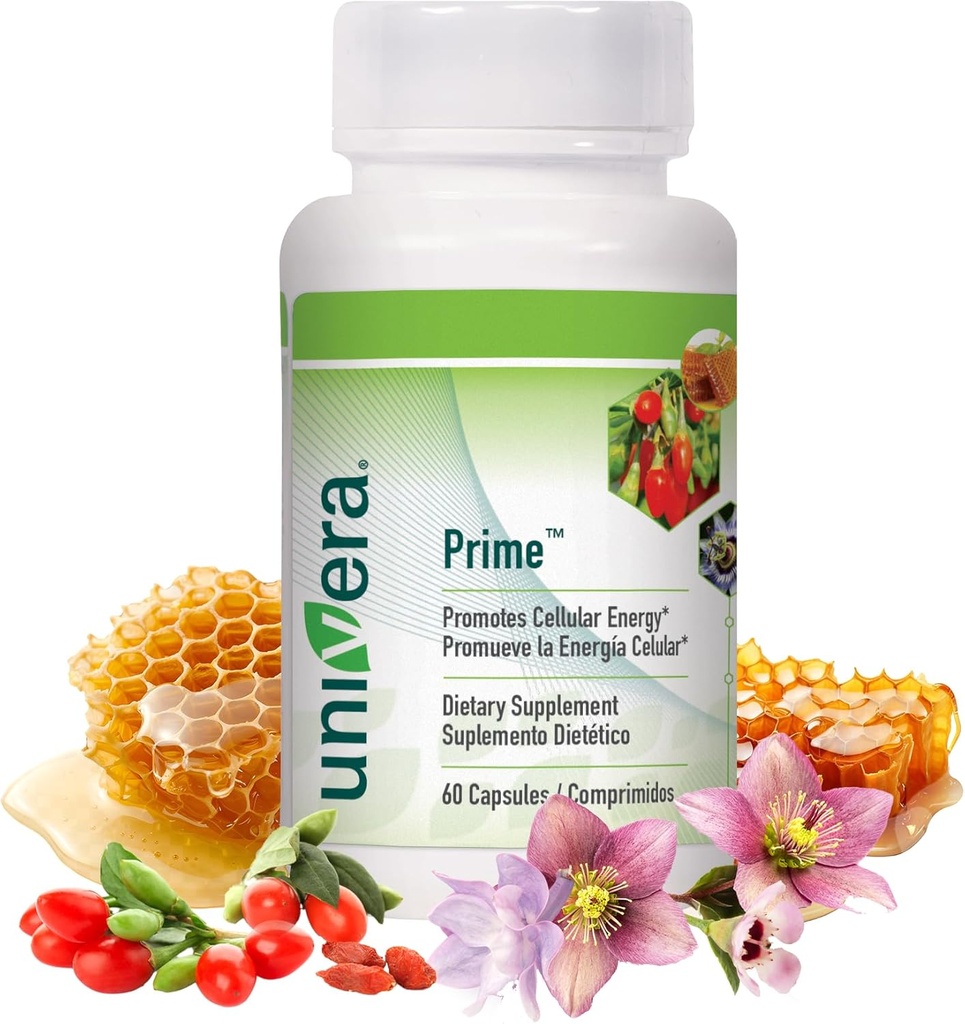 Univera Prime, Vitamina C, Vitamina B6, Vitamina B12, DHEA, Renovación Celular, Apoyo Celular Saludable, Salud del Corazón, Salud Inmune, 60 cápsulas vegetarianas, 30 días de suministro