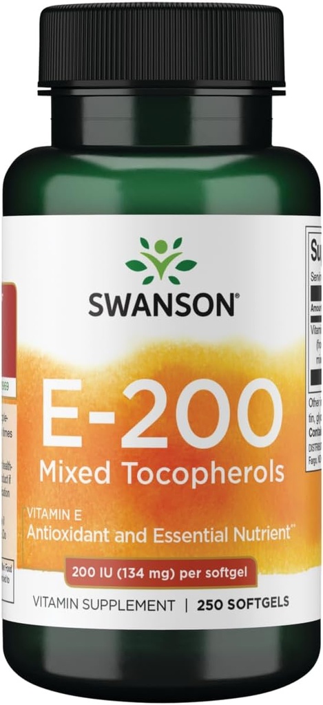 Swanson Vitamina E Mixed Tocopherols 200 Iu (134 Milligrams) 250 Sgels