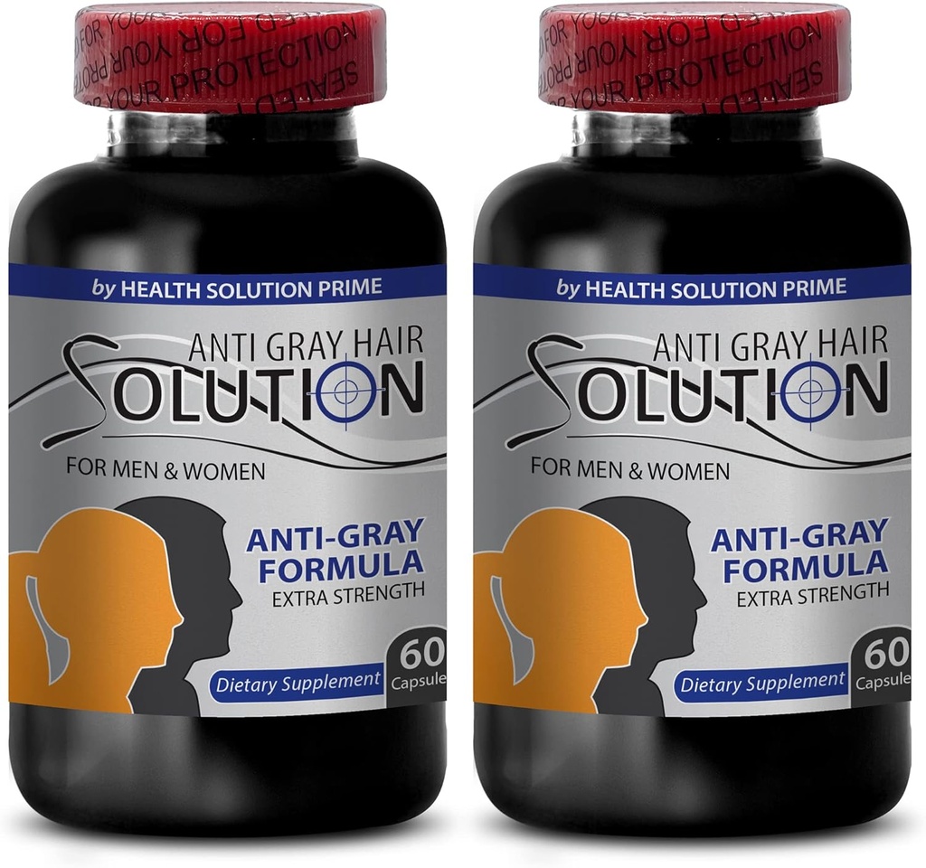 Catalase 5000 - Gris Hair Solution para Hombres y Mujeres - Anti Gray Hair Formula (2 Bottles 120 Capsules)