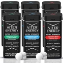 Viter Energy Extra Strength Caffeinated Mints 80mg Caffeine, B Vitaminas, Sugar Gratis. (Variety, 20pcs, 6 Pack)