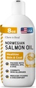 Aceite de salmón para perros - Aceite de pescado de primera calidad para la piel y la carne - Omega 3 Suplemento - Apoyo Esquí picante - 8 oz líquido - Aceite de salmón de perro noruego - Suplemento de perro esencial
