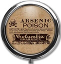 Pill Box Funda Pillbox Holder Trinket Stash Box Arsenic Estilo Vintage Medicina Vitamina Pill Organizer Case (Arsenig Poison)