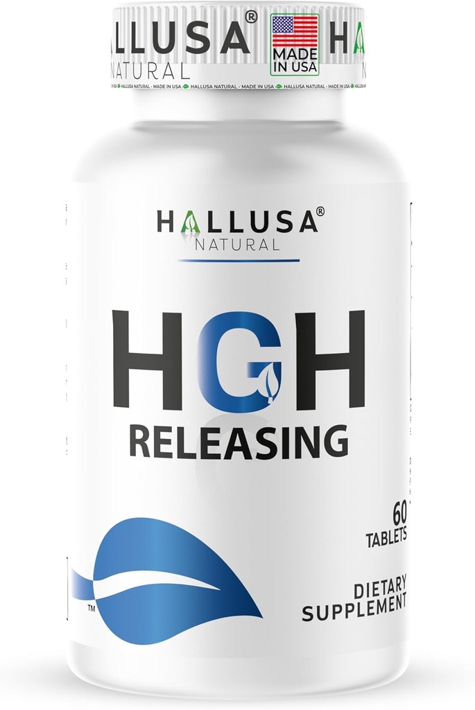 Hallusa Natural Hall Complejo HGH - Complejo Aminoácidos - Muscle &amp; Workout Support - Energy & Recovery Formula - L-Arginine, L-Ornithine, L-Glutamine - 60 Tablets (30 Day Supply)