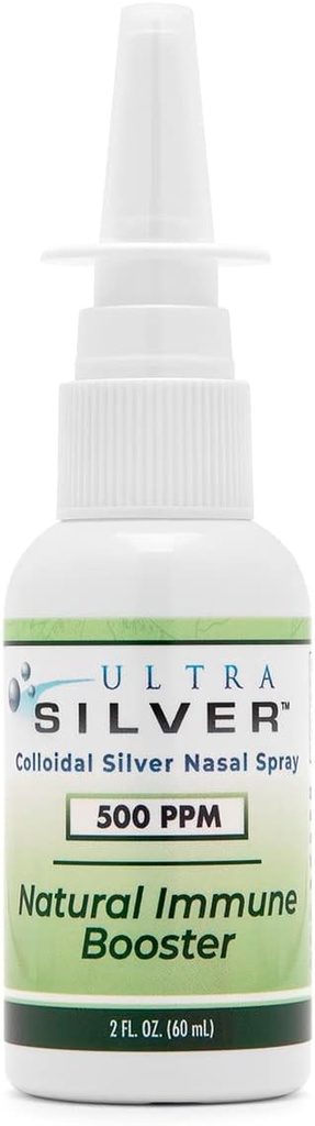 Ultra Silver ® Colloidal Silver Nasal Spray ← 500 PPM TEN 2 Unce Vertical Spray Botella