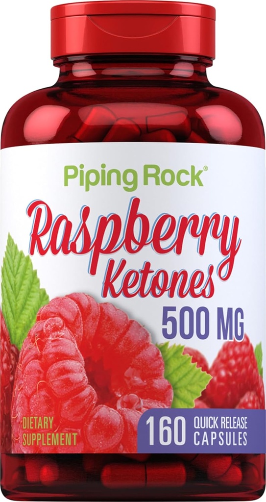 Piping Rock Raspberry Ketones 500mg  160 Capsules ← Non-GMO &amp; Gluten Free Supplement