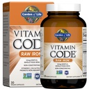 Garden of Life Vitamin Code Raw Iron Supplement - 30 Vegan Capsules, 22mg Once Daily Iron, Vitamins C, B12, Folate, Fruit, Veggies & Probiotics, Iron Supplements for Women, Energy &amp; Anemia Support
