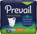 Prevail Incontinence Unisex Escudo corregido, Escudo desechable de adultos corregido para hombres &amp; mujeres - Absorbencia Extra - 120 Conde (4 paquetes de 30)