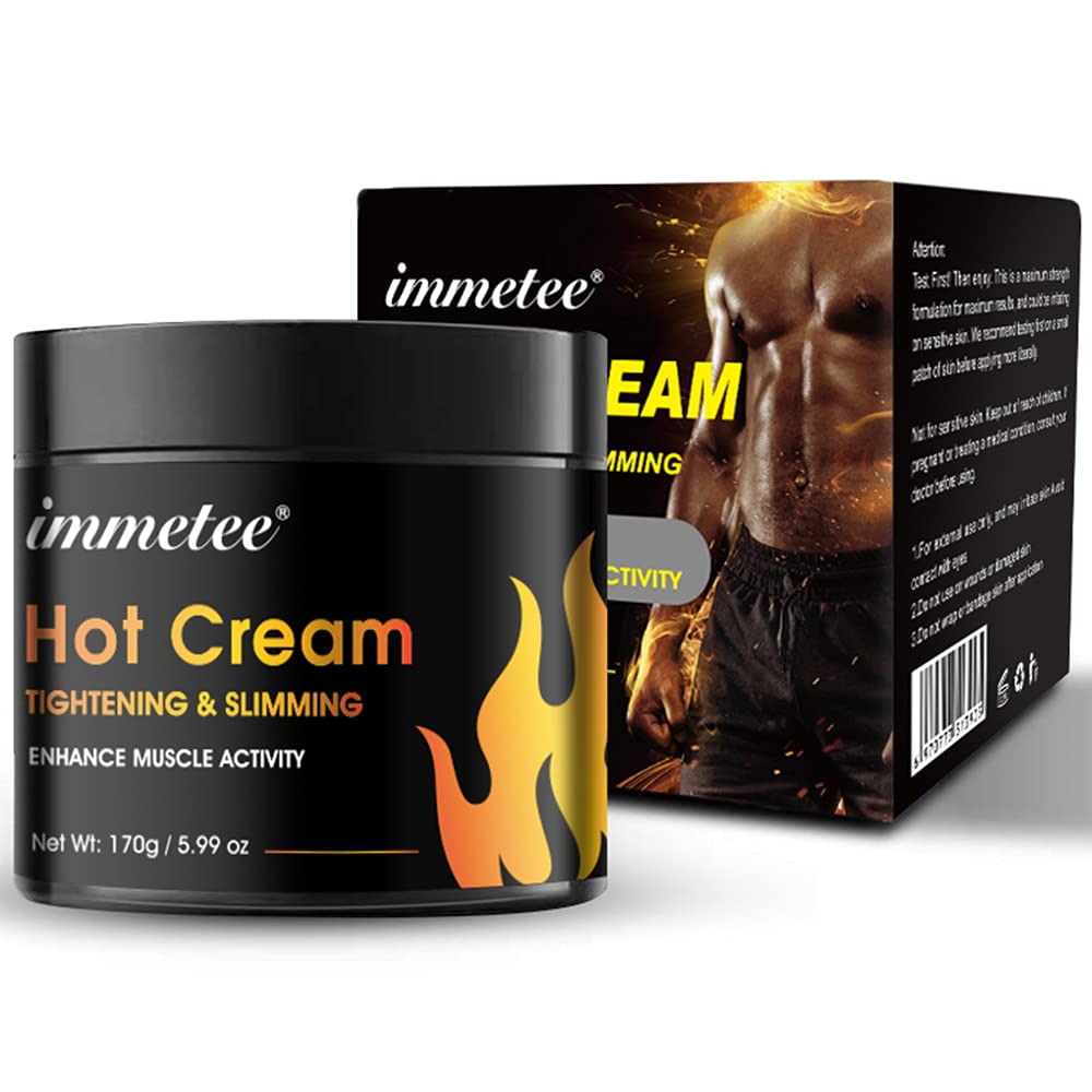Crema caliente para el quemador de grasa, celulitis de crema caliente y quemador de grasa, gel de quemador de grasa sudor, aumento de entrenamiento para la formación de la cintura, los abdomen y las nalgas Crema de adelgazamiento para hombres y mujeres-170g