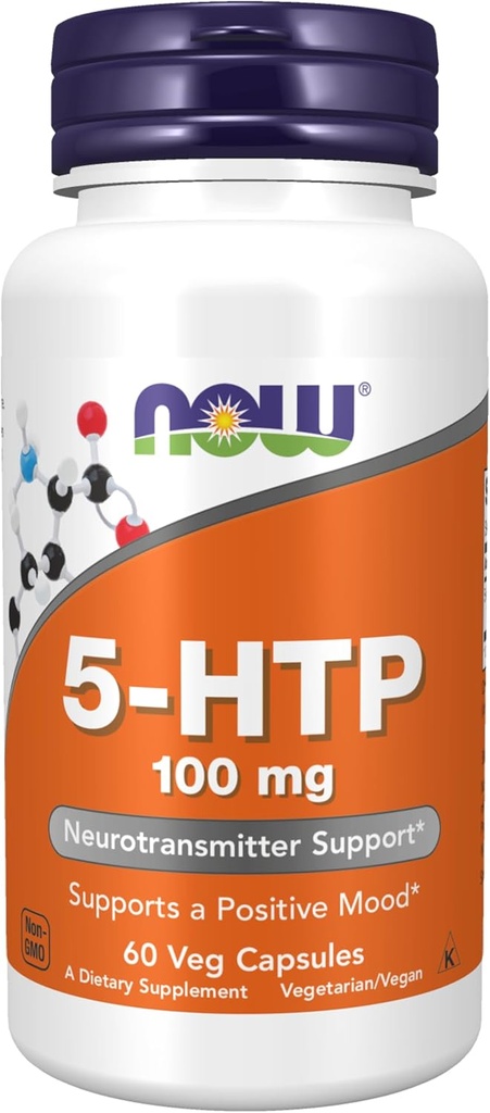 AHORA Suplementos de alimentos, 5-HTP (5-hidroxitryptofan) 100 mg, soporte neurotransmisor*, 60 cápsulas de verduras