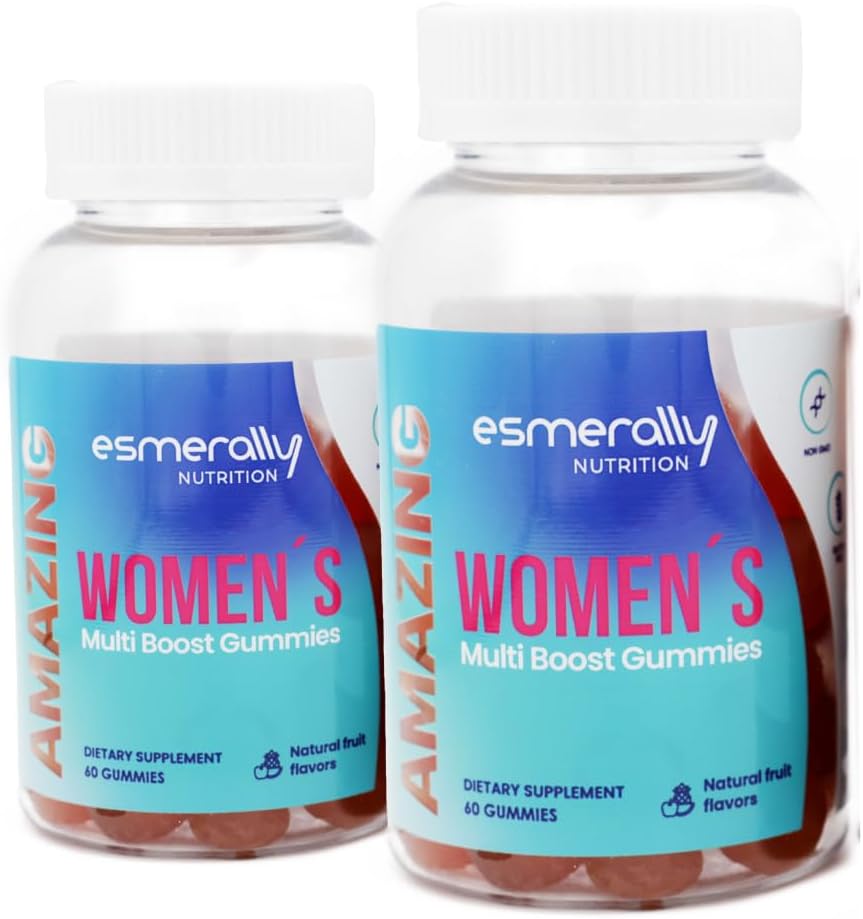 Multivitamínico para Mujeres - 120 Gummies Multivitamínicas - Vitaminas para Mujeres - Natural Fruit Flavor - Gluten Gratis &amp; No GMO - Pack x 2 Botellas.