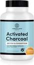 Charcoal House Activated Charcoal Capsules for Adults Ø Natural, Vegan, Non-GMO & Gluten Gratis ← USP Charcoal Pills for Stomach Cleanse, Healthy Digestion, Gas &amp; Nausea ← USP Medical Grade Ø 125 ct.