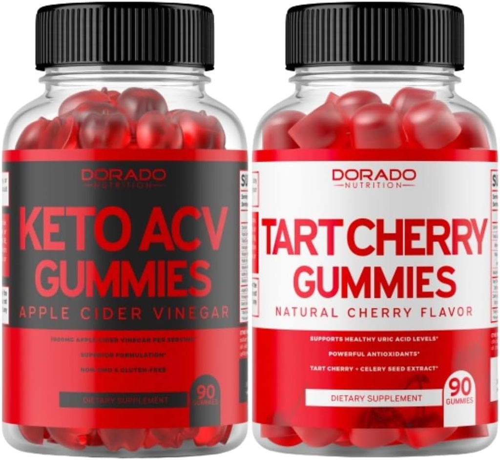 Keto ACV Gummies (90 Cuenta) Advanced Weight Loss Formula Support Healthy Digestion & Metabolism - Tart Cherry Gummies (90 Cuenta) Uric Acid Level Support with Celery Seed Extract - NON GMO &amp; Made in US