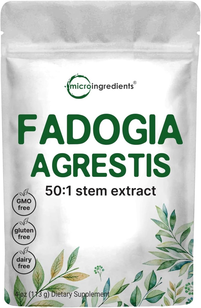 Fadogia Agrestis 600mg Por Serving, 50:1 Extract Powder, 4 Ounce, Highly Purified and Bioavailable, USA Third Party Tested, Maximum Strength, No Filler, No Additives, Non-GMO ' No Gluten