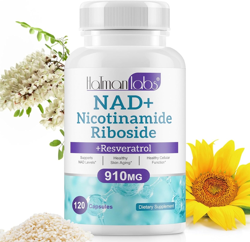 NAD+ Suplemento Alternativa - Liposomal Nicotinamide Riboside - Resveratrol & Quercetin - Suplementos NAD de alta pureza para Anti-Aging, Focus, Energy 120 Capsules