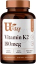 Utzy Naturals Vitamina K2 tención 180 mcg de MenaQ7® Forma de K2 Silencio Hecho en EE.UU.