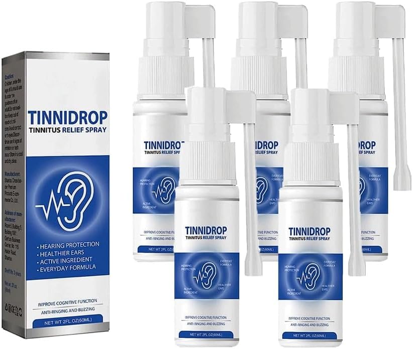 BOXBIT Tinnitus Relief Spray,Tinnitus Relief Spray, Ear Tinnitus Relief for Relieves Tinnitus, Ear Back, Ear Discomfort (Tamaño : 5Count (Pack of 5))