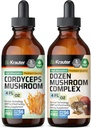 BIO KRAUTER Cordyceps Mushroom Tintura 4 Fl. Oz. & Dozen Mushroom Tincture 4 Fl. Oz.