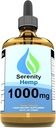 Aceite de cáñamo de serenidad - 4 fl oz 1000 mg (Orange) - Mayo Ayuda con inflamación, dolor, orina &amp; más - Rico en vitamina E, vitamina B, Omega 3,6,9