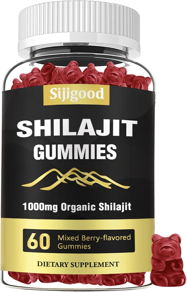 Shilajit Gummies with 85+ Trace Minerals Supplement, Shilajit for Men & Women - 60 Mixed Berry Flavored Gummies