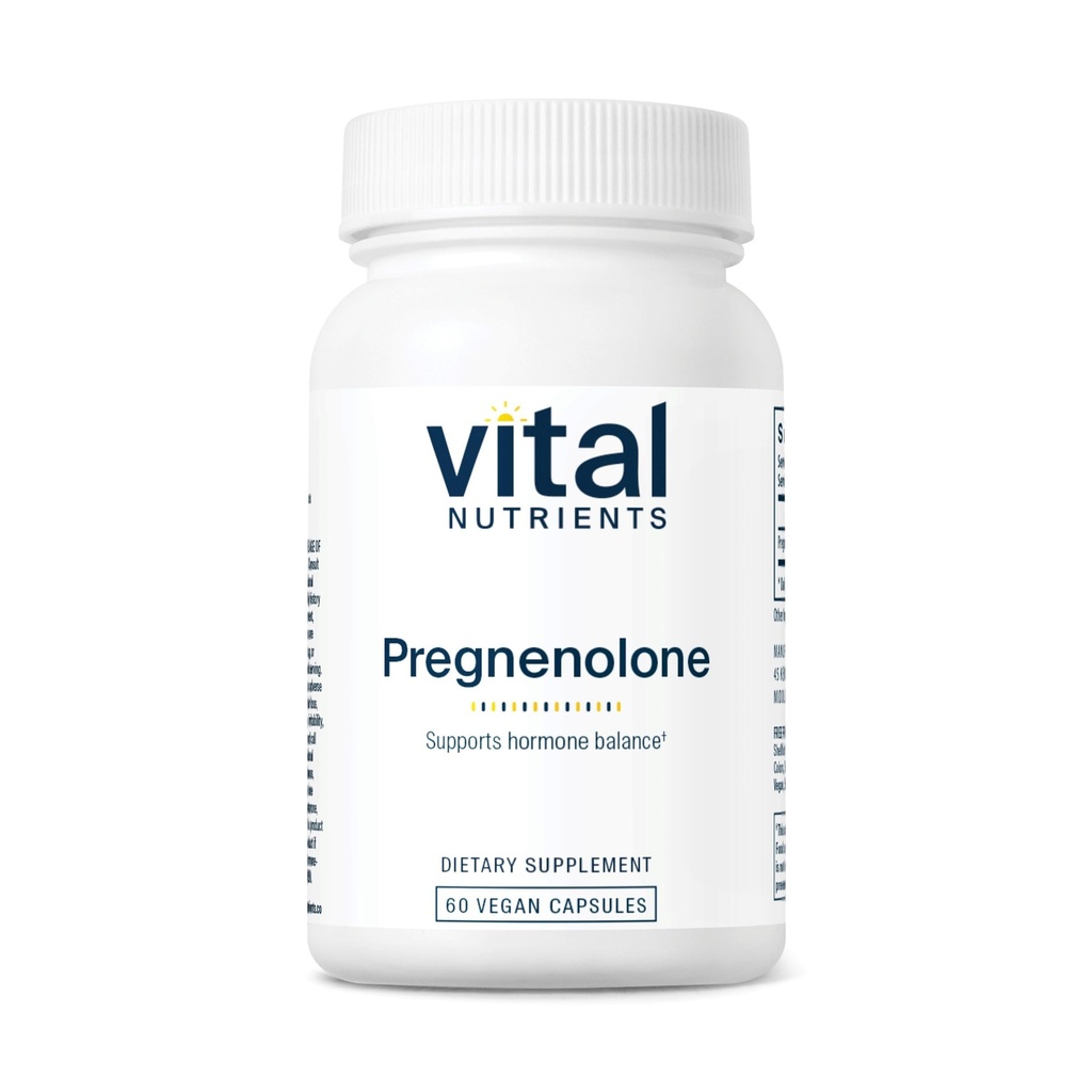 Nutrientes vitales - Pregnenolona - Soportes Mood, Memory and Immune Función - 60 cápsulas vegetarianas por botella - 10 mg