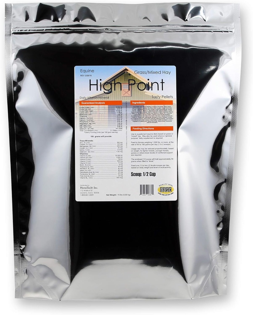 Pellets de punto alto HorseTech Daily Vitamin Mineral (15 libras.)