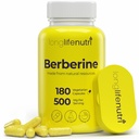 Berberine 500mg HCL Extract – from Berberis Aristata Vulgaris, 180 Vegetarian Capsules, Digestive Supplement for Overall Well-Being, 6-Month Supply, Non-GMO,1000mg per Serving, GMP Certified, USA Made