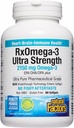 Factores naturales RxOmega-3 Ultra Strength - Suplemento dietético para la salud cerebral - Suplemento de salud ocular con EPA &amp; DHA - Suplemento con ácidos grasos Omega-3 - 60 Softgels (30 Servimientos)