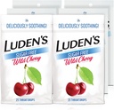 Luden Sugar Free Wild Cherry Throat Drops, Sore Throat Relief, 25 Cuenta (6 Pack)