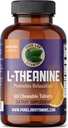 Vitaminas de laboratorio puro L-Theanine 125 mg - 60 Azúcar gratis, tablas chewable 30 días de suministro ¦ Promueve la relajación, el enfoque mental ¦ mejora la calidad del sueño hecho en Canadá