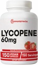 Suplemento de Lycopene para Hombres 60mg, 150 cápsulas, pólvora de extracto de tomate natural para la piel, corazón &amp; soporte inmunitario, Complejo de licopeno 100% Veg, no GMO y suplemento de carotenoide libre de gluten