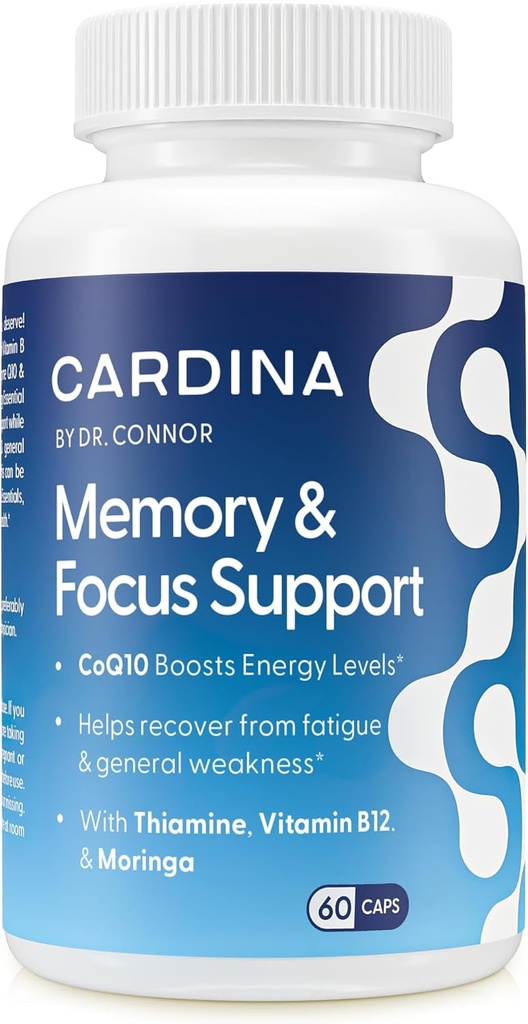 B12 Vitaminas para Mujeres y Hombres - Suplementos cerebrales para la memoria y el foco con Thiamine B1 Suplemento y COQ10 - Apoyo a la memoria del cerebro - Non-GMO y Vegan B12 Suplemento, 60 Ct