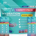 Empaquetaduras de hidratación sin azúcar Electrolyte Powder Empaquetado de Variedad HydroMATE 30 Sticks