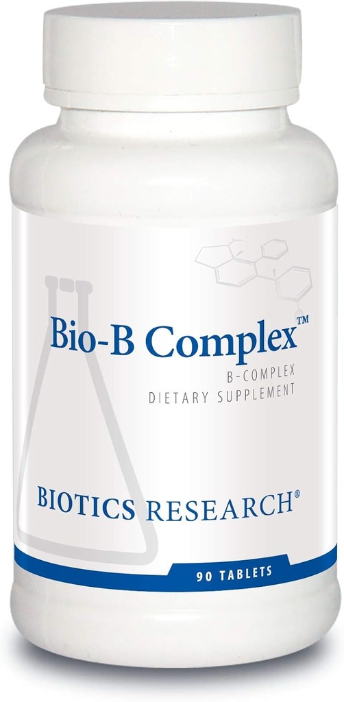 Biotics Research Complejo Complejo Complejo de Alta Potencia B con Folato y Vitaminas B2, B6 y B12 para Producción Energética, soporta Función Cardiovascular, Rutas metabólicas, Salud Cerebro 90 Tabs