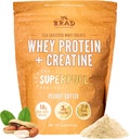 B.rad Superfuel - Grass Fed Whey Protein Isolate Boosted with Creatine | Farm-Fresh, Easy-to-Digest, Clean Ingredients | 2 Pounds | 100% USA Sourced | Peanut Butter