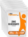 BulkSupplements.com Zinc Gluconate Powder - Zinc 40mg, Zinc Powder - Zinc Supplement for Immune Support - Gluten Free, 285mg por Serving, 5kg (11 lbs) (Pack of 5)