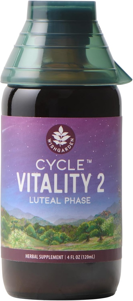 WishGarden Herbs Cycle Vitality 2 Luteal Phase - Plant-Based Progesterone Supplement with Wild Yam &amp; Vitex Chasteberry Supports Healthy Menstrual Cycles, Fertility & Healthy Progesterone Levels, 4oz