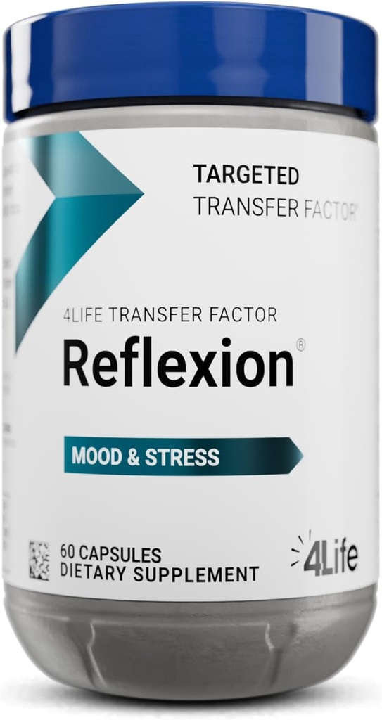 4Life Transfer Factor Reflexion -Mindset and Brain Support with L-Theanine, Wild Green Oat, and Tri-Factor Immune Formula - 60 cápsulas