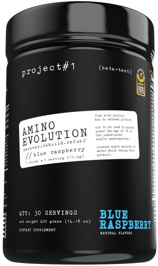 Proyecto #1 AminoEVolution: Muscle Support " Recovery TEN BCAA's, EAA's, Electrolytes Powder TEN Keto-Friendly Energy Boost TEN Pre Workout for Men ' Women TEN 30 Servings - Blue Raspberry ← Amino Acids
