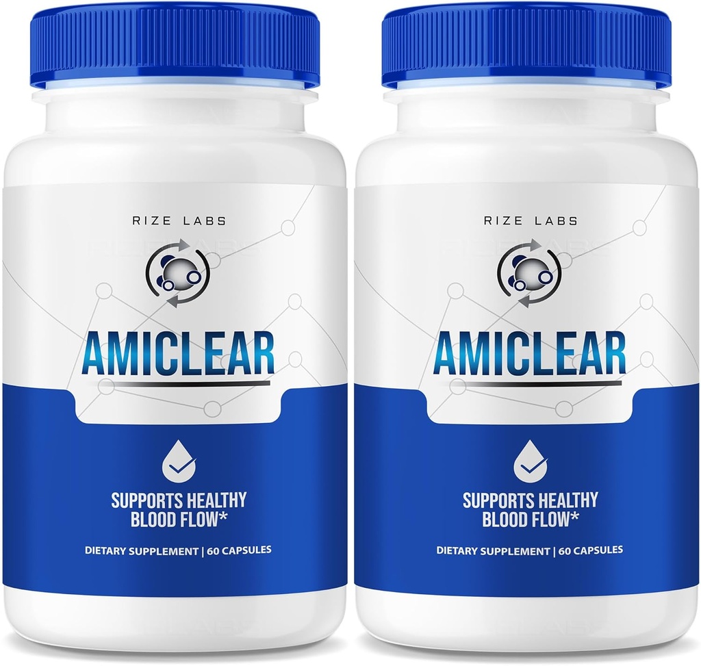 rize labs - Amiclear suplemento dietético cápsulas - Soportes saludable sangre Flujo avanzado Formula for Extra Strength (120 cápsulas)