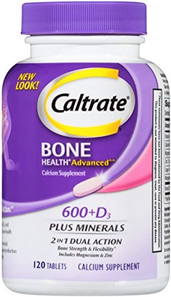 Caltrate Bone Health Advanced 2in1 Dual Action Minerals, 120 Tablets each (Value Pack of 3)
