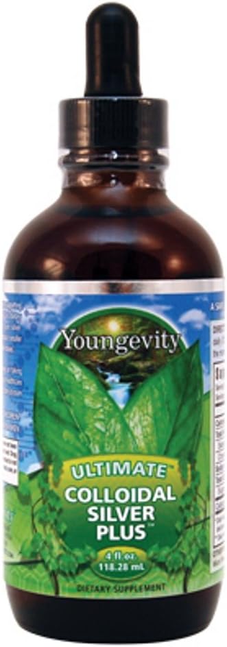 Youngevity Ultimate Colloidal Silver – 5 ppm Suplemento de Apoyo Puro Immune – Defensa Natural Immune con partículas de plata Micro-Fine – Vegan, Libre de Preserva – 4 oz Dropper Bottle