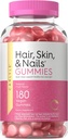 Carlyle Hair Skin and Nails Vitaminas TEN 180 Vegan Gummies TEN Fruit Flavored Suplemento para Hombres y Mujeres Silencio con Biotin ← Non-GMO &amp; Gluten Free