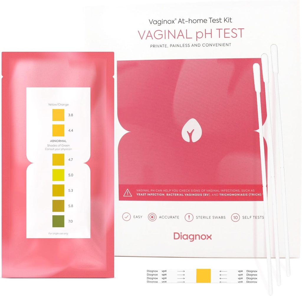 DIAGNOX HEALTH Women Vaginal pH Test Kit ← Sterile Swabs  Home Infección por levadura Test &amp; BV Test Strips ← Fast, Accurate, Clinical Grade pH Balance Inicio Test ← FSA/HSA Eligible (Pack of 10)