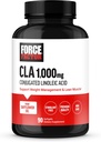 FORCE FACTOR CLA Suplementos, CLA 1000 mg, ácido linoléico conjugado para apoyar la composición corporal y la masa muscular magra, hecha de aceite de girasol, estimulante libre, no GMO, 90 Softgels