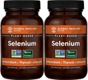 Global Healing Center Selenium 200mcg 2-Pack, Pure Selenium Supplement with Organic Ingredients, Antioxidants for Thyroid & Immune Health for Men & Women - More Than Selenium 100 mcg (60 Capsules)