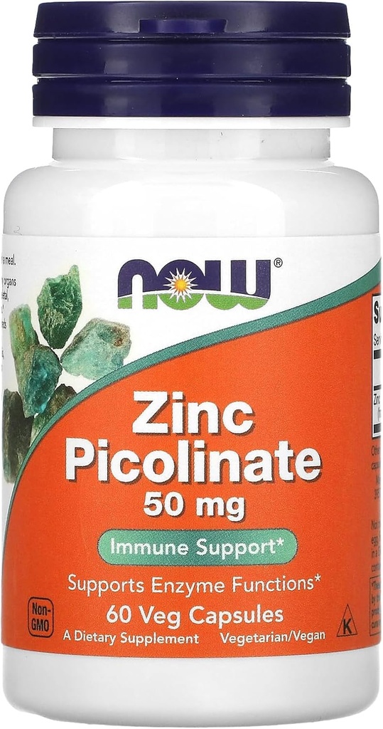 Ahora Alimentos Zinc Picolinate 50mg 60 cápsulas
