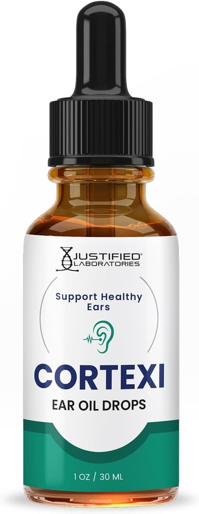 Laboratorios Justificados Cortexi Ear Drops Cortexi Aceite de Eardrum saludable soporta los oídos saludables Premum Blend of Essential Oils 1 Bottle