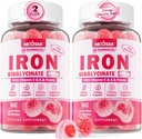 Suplemento de hierro vegano Gummies for Women &amp; Men - w/Vitamin C Folate B12 Zinc for Adults &amp; Kids, Chewable Gentle Iron for Iron Deficiency, Energy Boost, Non-Constipating &amp; After Taste, Sugar-Free 2 Pack